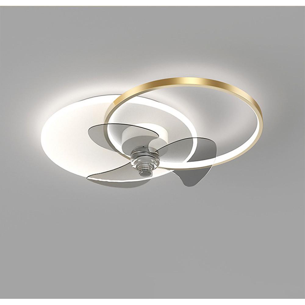 24'' LED Circle Flush Mount Ceiling Fan Lights Dimmable with Remote Control Bedroom Ceiling Fan