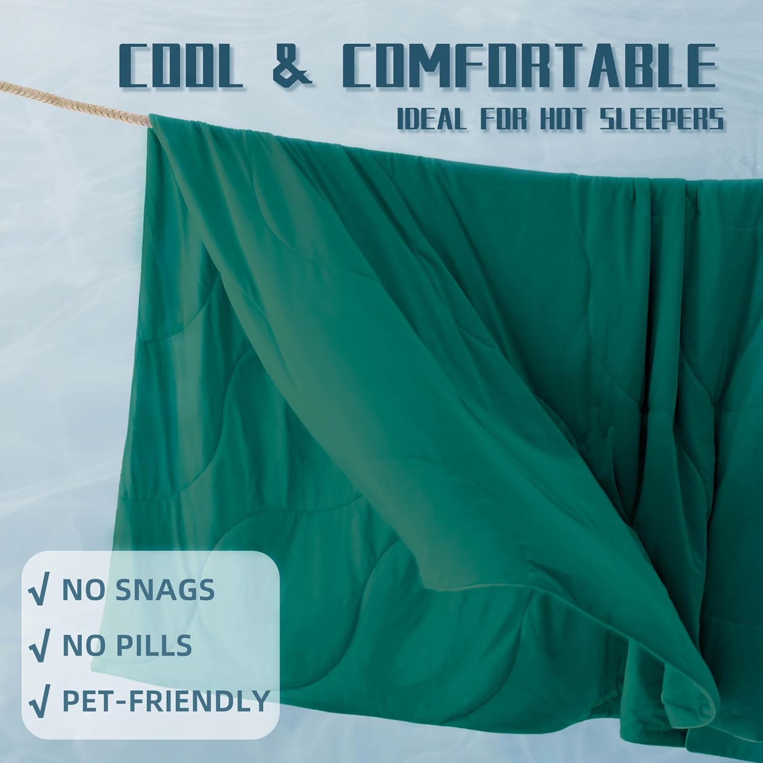 Lightweight Cooling Blanket Set with Pillowcases | Moisture-Wicking Fabric