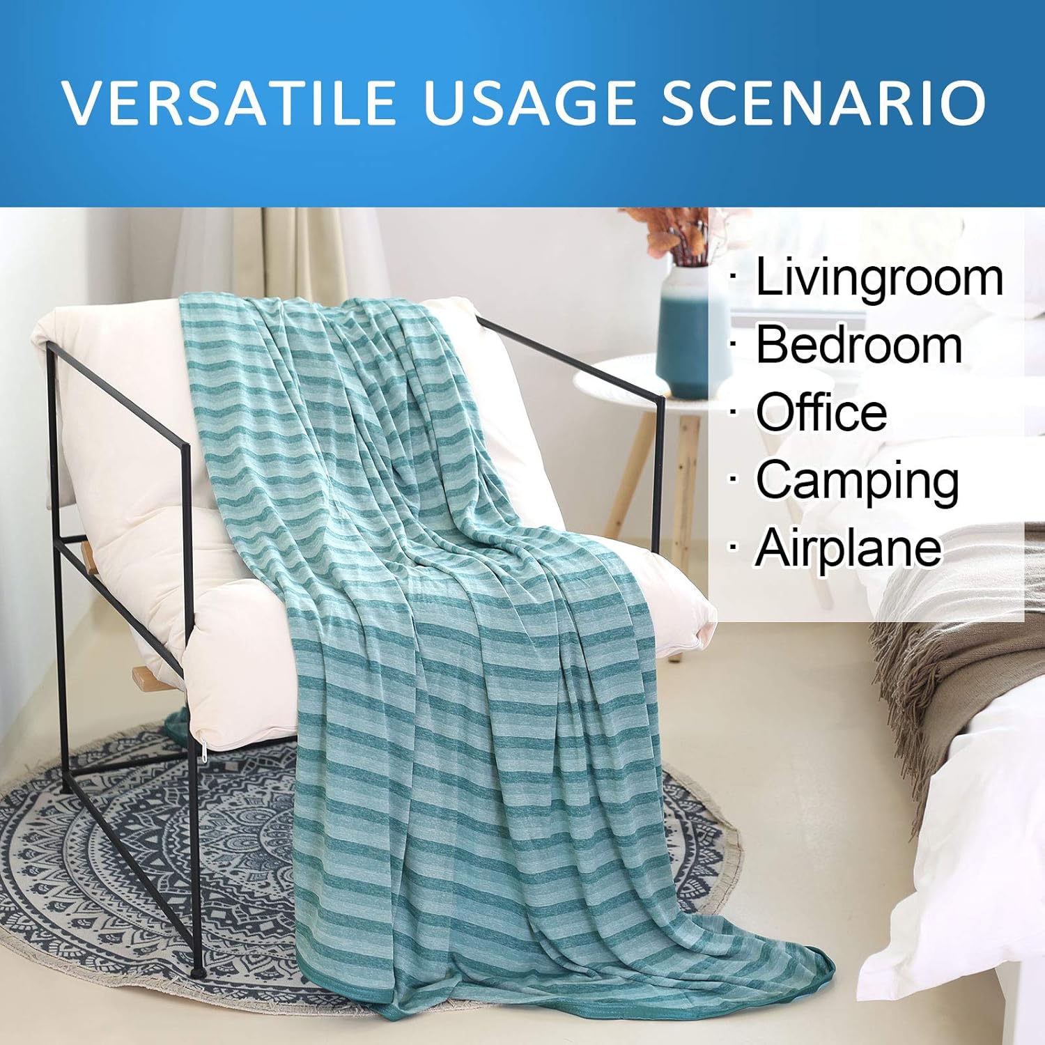 Lightweight Double-Sided Cooling Blanket for Hot Sleepers – Breathable Summer Throw