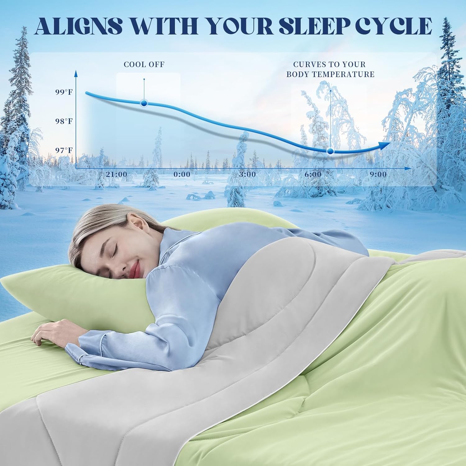 Double-Sided Cooling Blanket for Hot Sleepers | Breathable Ice Fabric