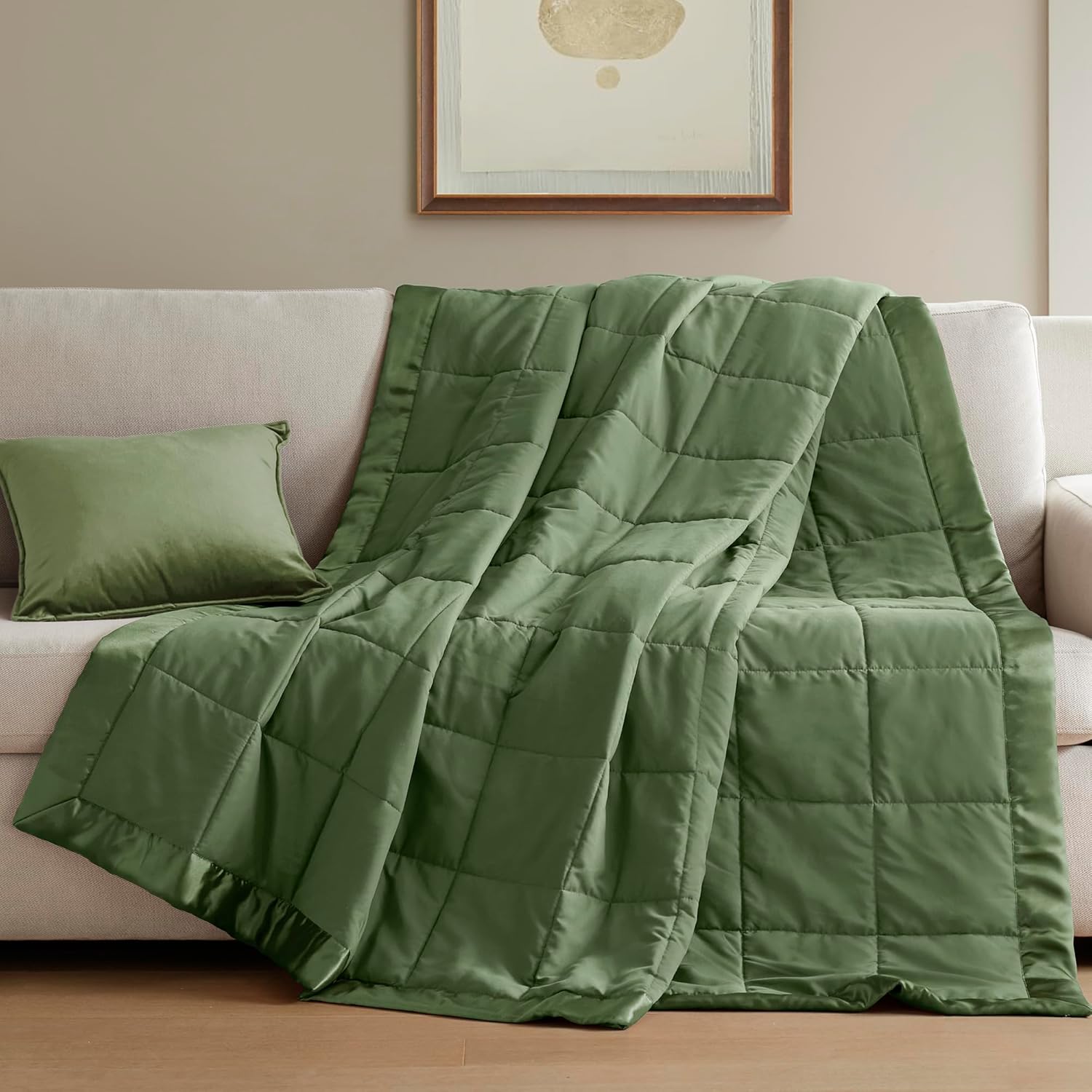 Lightweight Down Alternative Blanket with Moisture-Wicking – All Season Bed Cover with Satin Trim