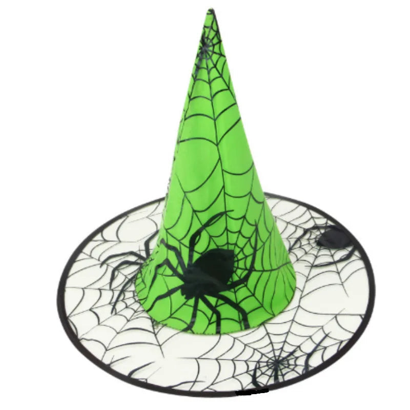 Vibrant Spider Web Witch Hat for Halloween Fun