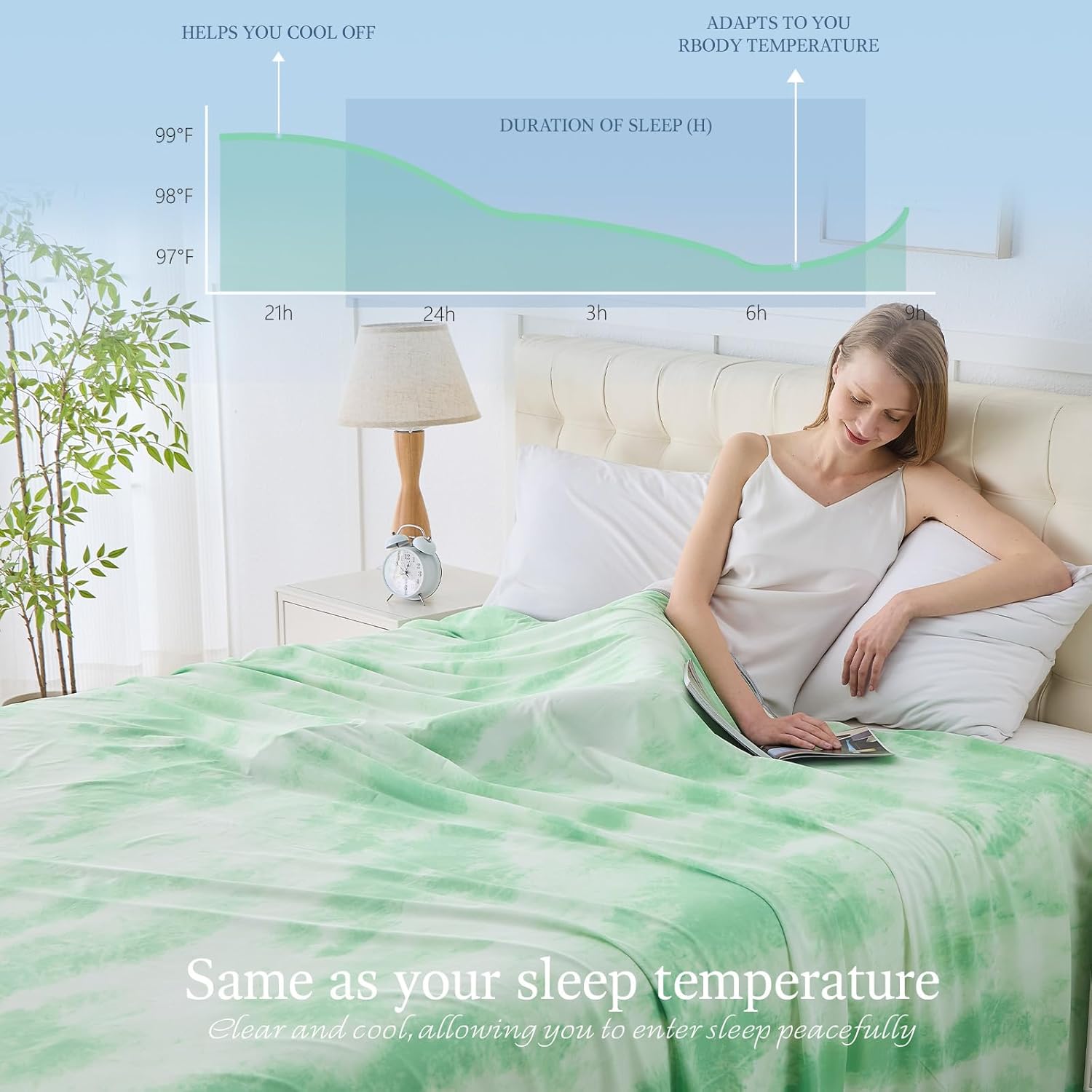Cooling Blanket with Heat-Absorbing Material | Soft, Breathable Design for All-Year Use
