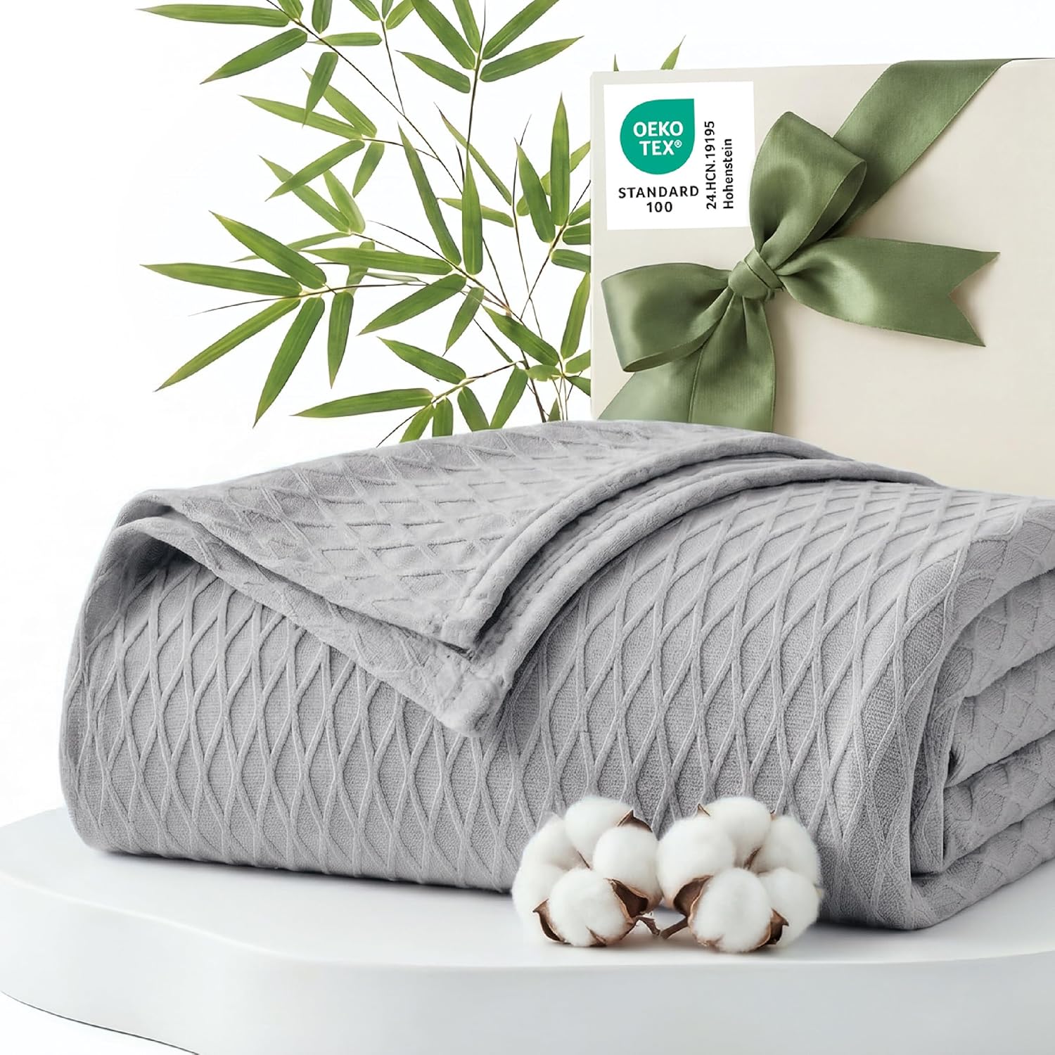 Cooling Bamboo Rayon Throw Blanket for Hot Sleepers - Lightweight Summer Comfort