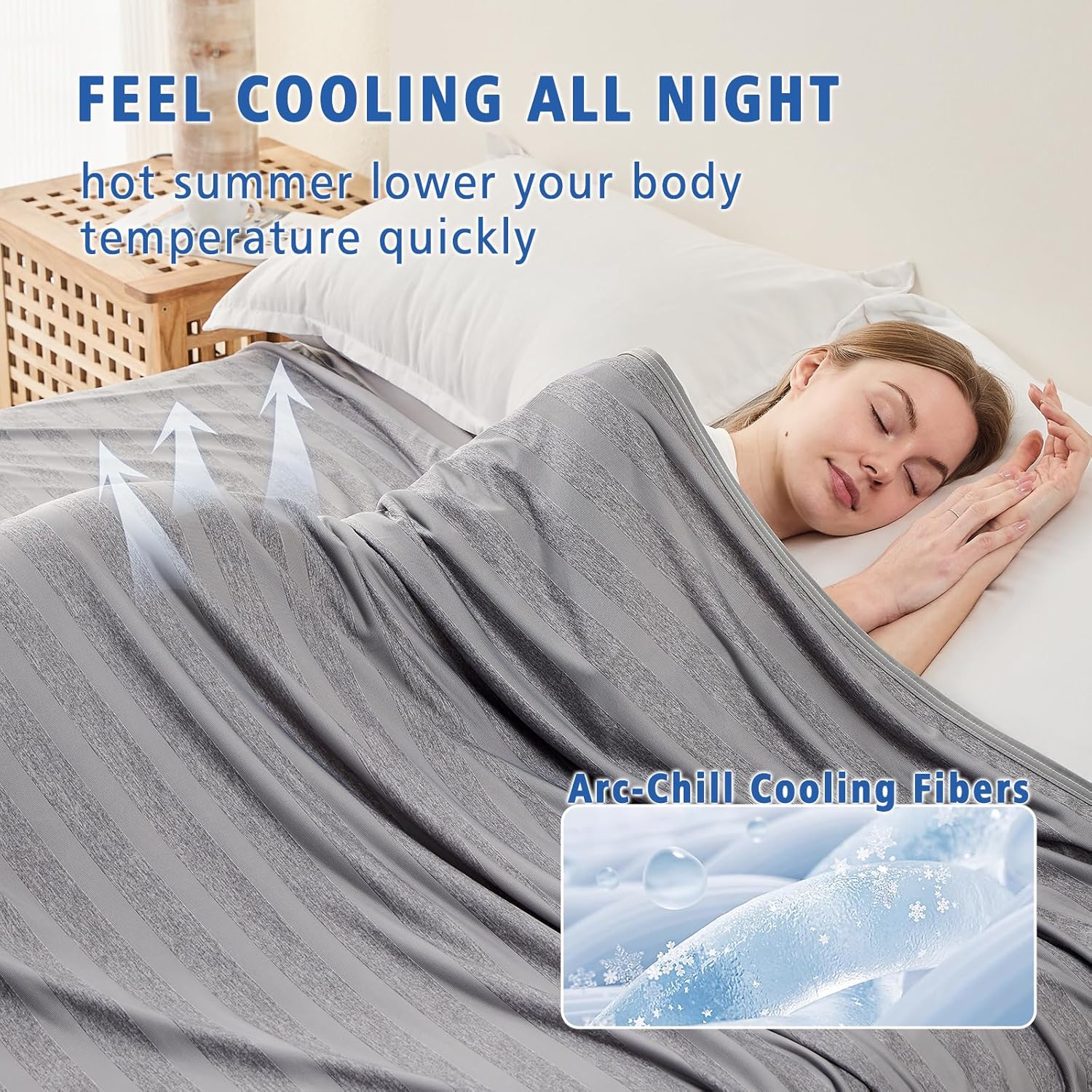 Cooling Blanket with Arc-Chill Technology – Lightweight and Breathable for Warm Sleepers