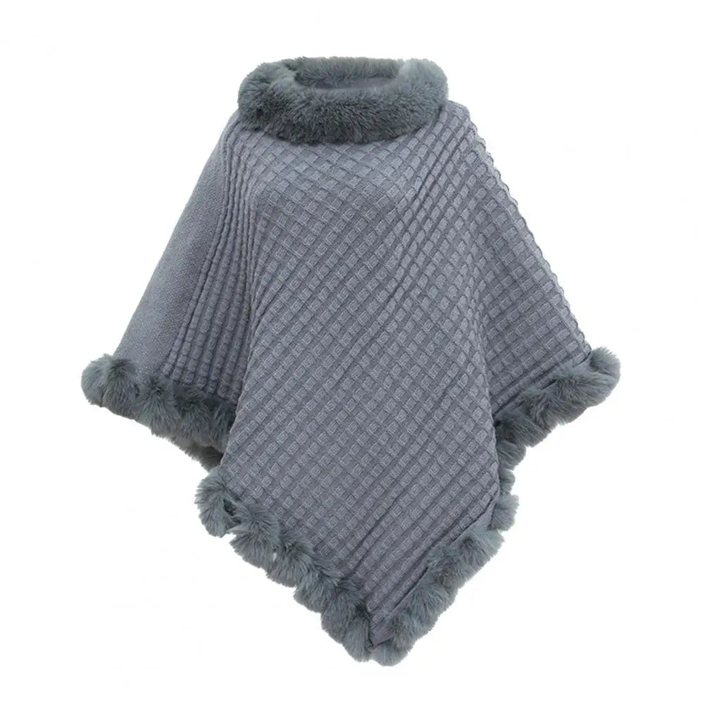 Elegant Plush Wrap Cloak for Women