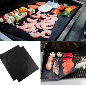 Set of 2 Non-Stick Grilling Mats – Effortless Cleanup with No Residue