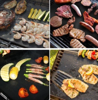 Set of 2 Non-Stick Grilling Mats – Effortless Cleanup with No Residue