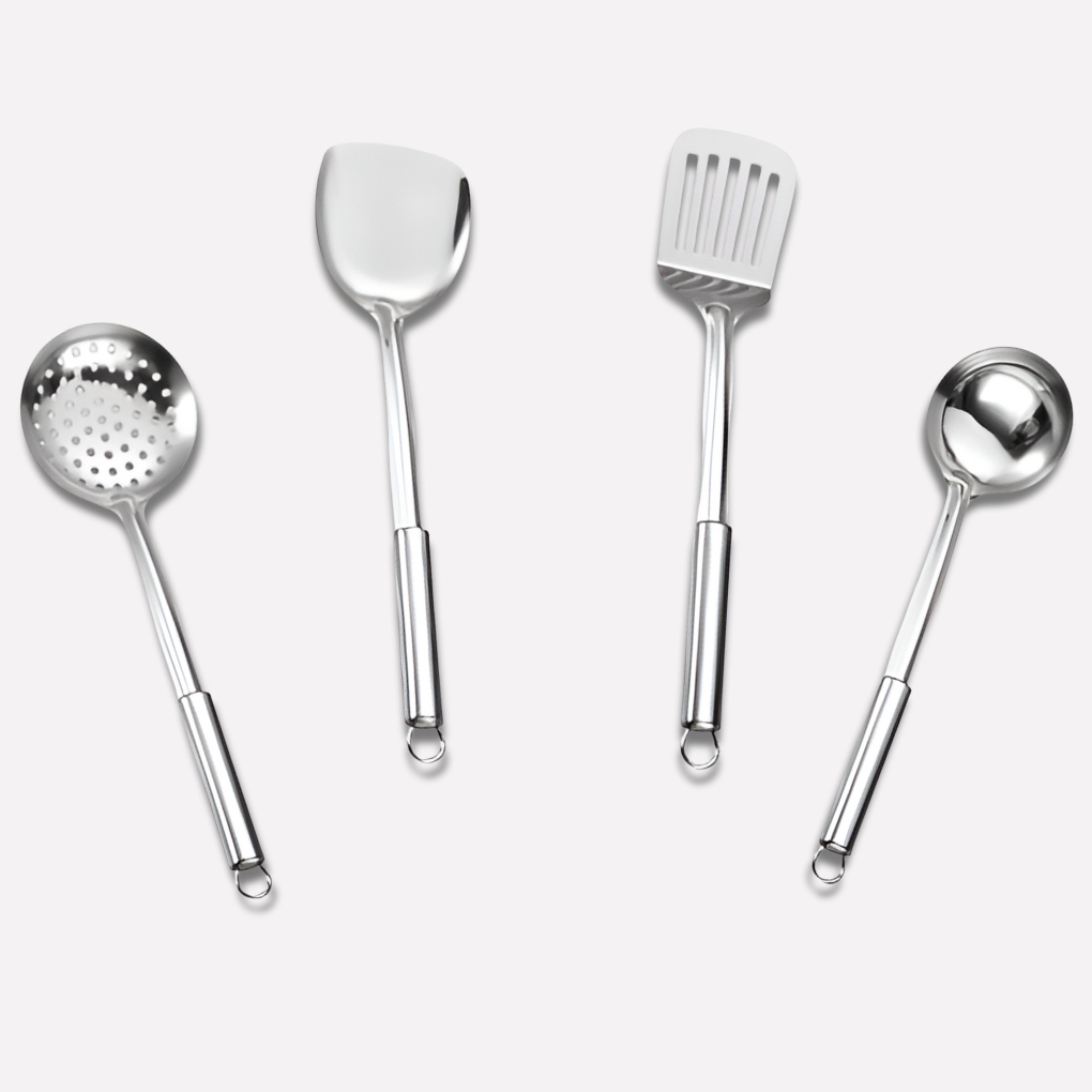 Essential Stainless Steel Cooking Utensil Set for Home Chefs