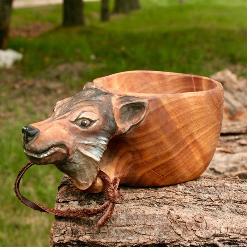 Rustic Wilderness Camping Mug | Unique Wooden Adventure Cup