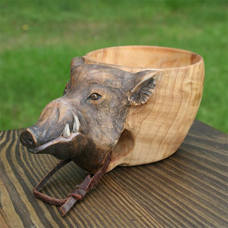Rustic Wilderness Camping Mug | Unique Wooden Adventure Cup