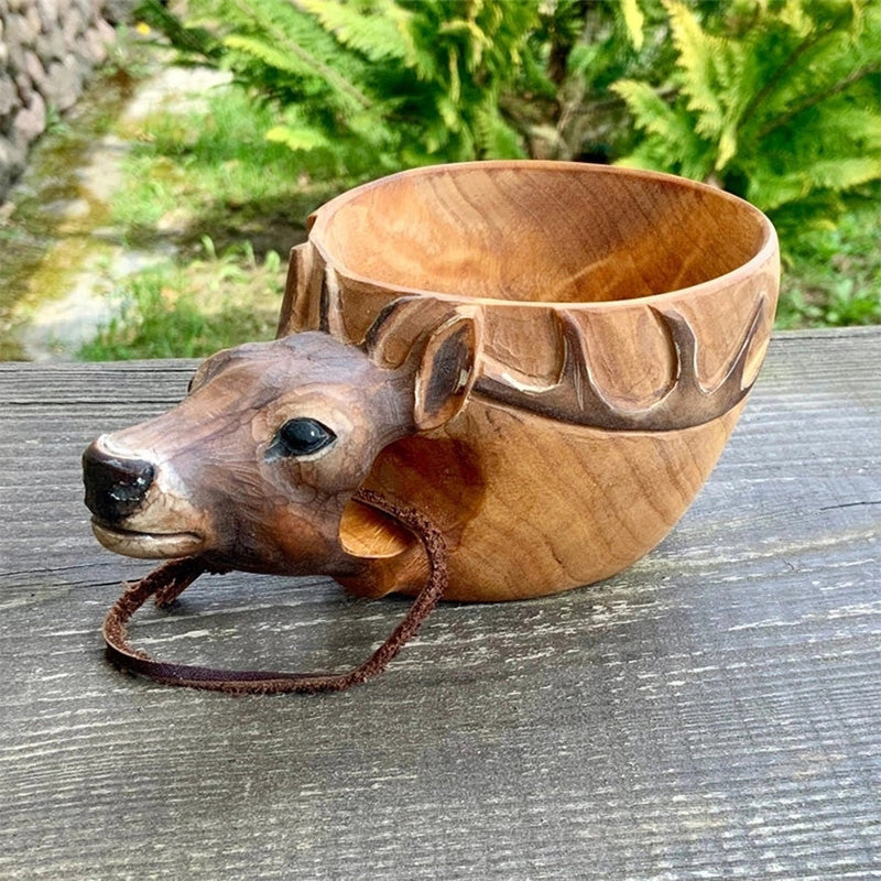 Rustic Wilderness Camping Mug | Unique Wooden Adventure Cup
