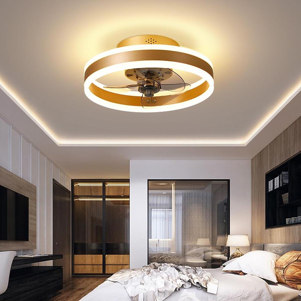 16'' LED 1-Light Dimmable Ceiling Fan Modern LED Aluminum PVC Metal Stylish Modern Style Dimmable Ceiling Lights-dazuma