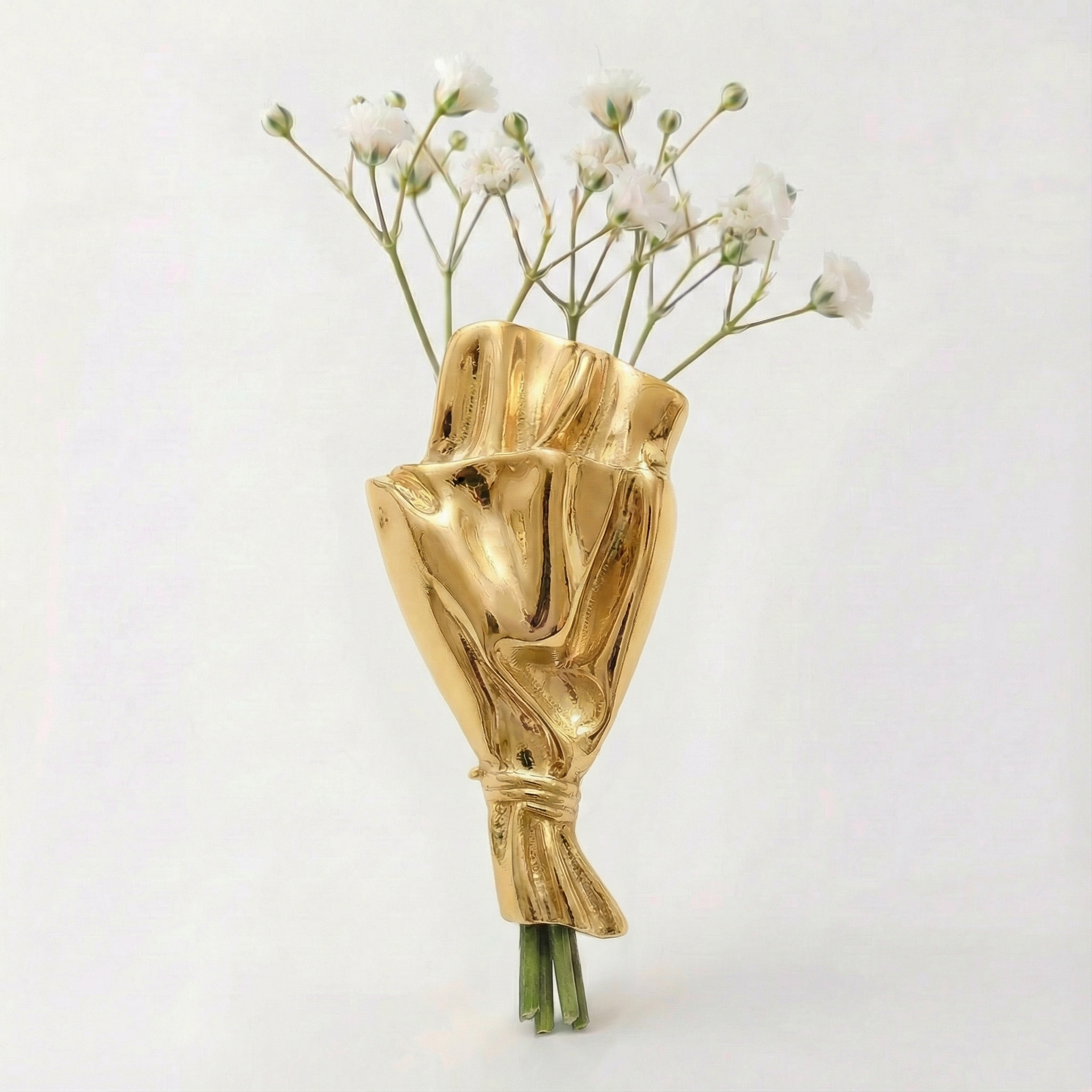 Brooch in Flower Vase Design for Fresh Stems with Narrow Opening