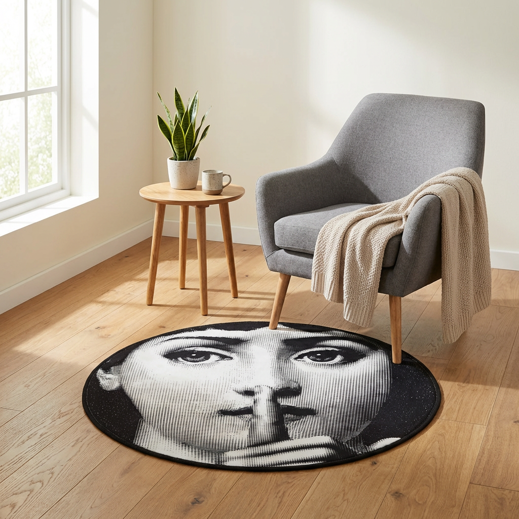 Circle Shaped Synthetic Area Mat