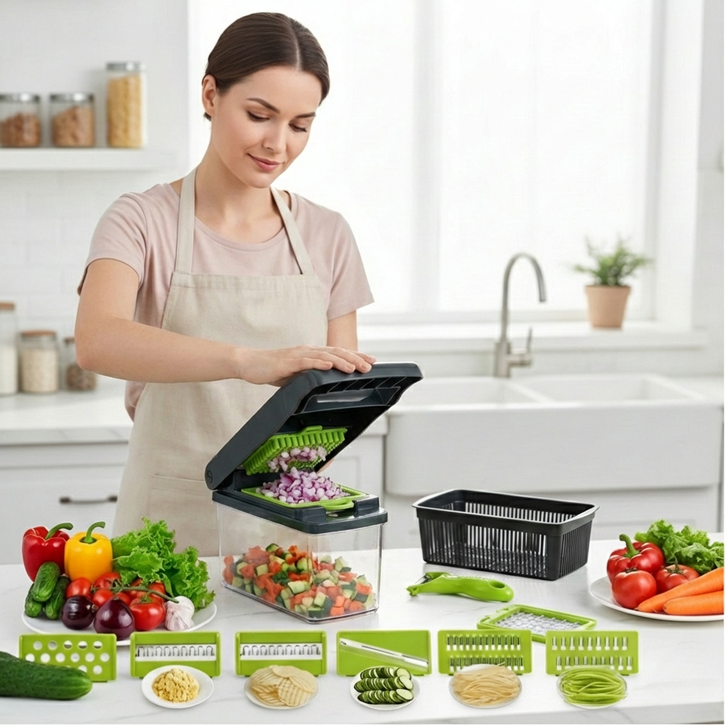 Versatile 4-in-1 Food Prep Tool for Healthy Cooking
