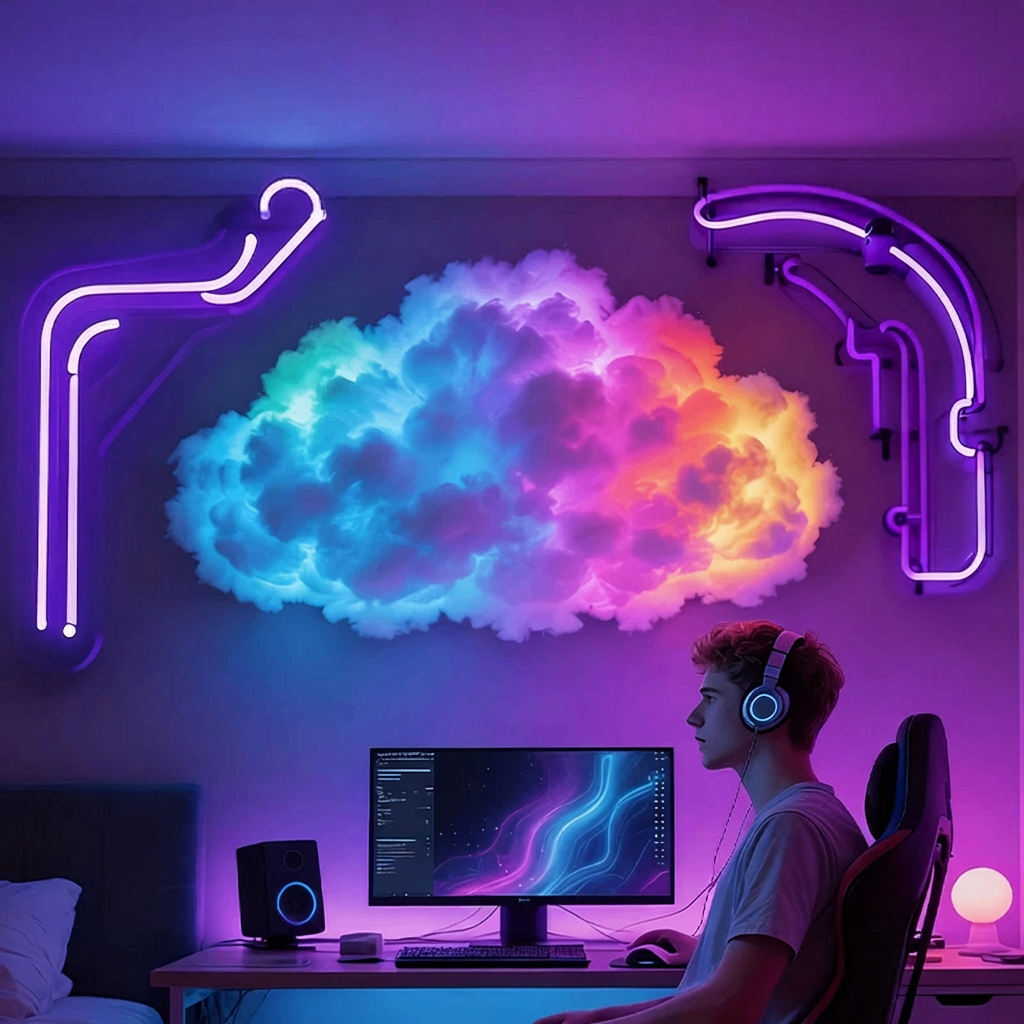 Personalized LED Cloud Lights – Colorful USB-Powered Decoration