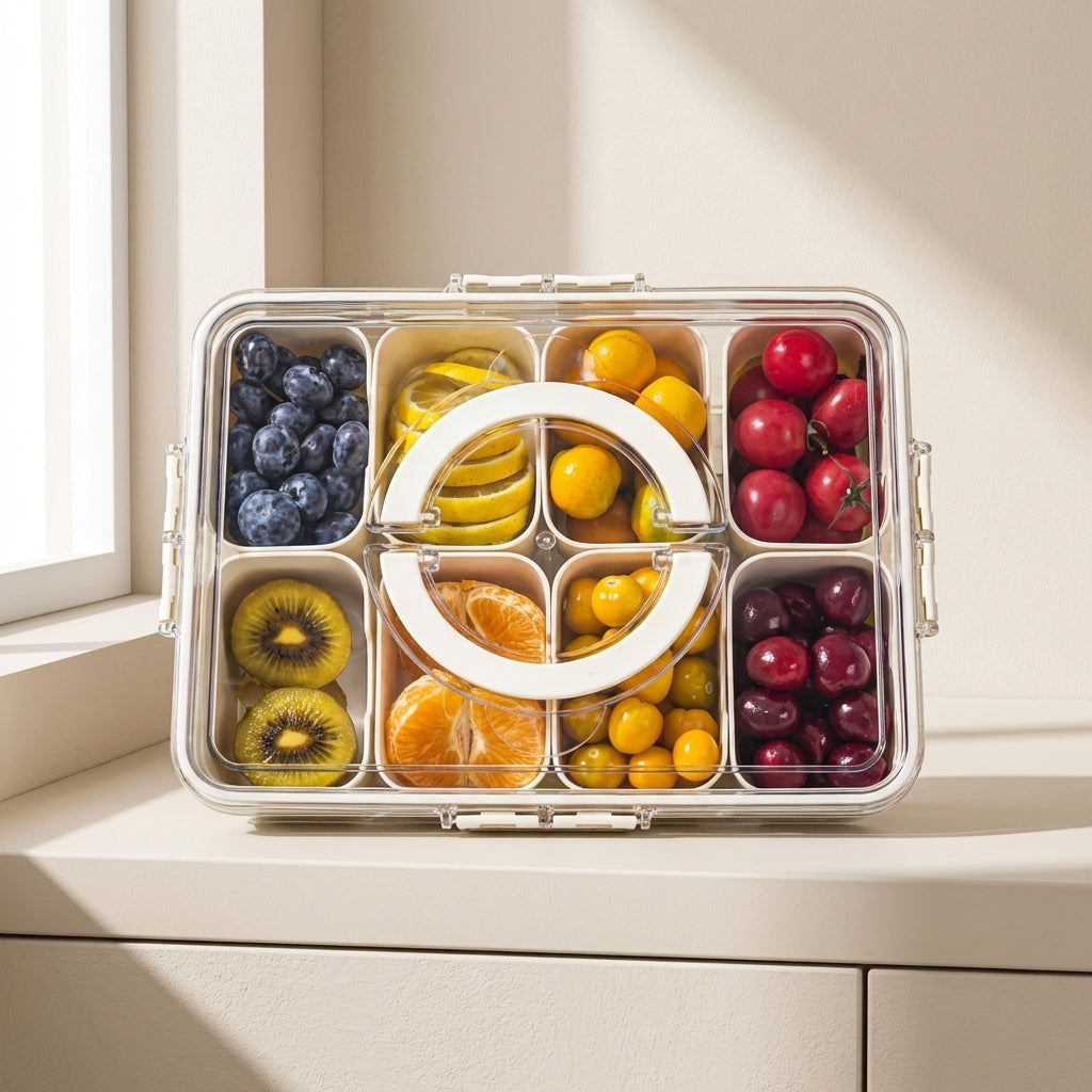 Chic Snack Organizer Tray - 8 Compartment Serving Solution