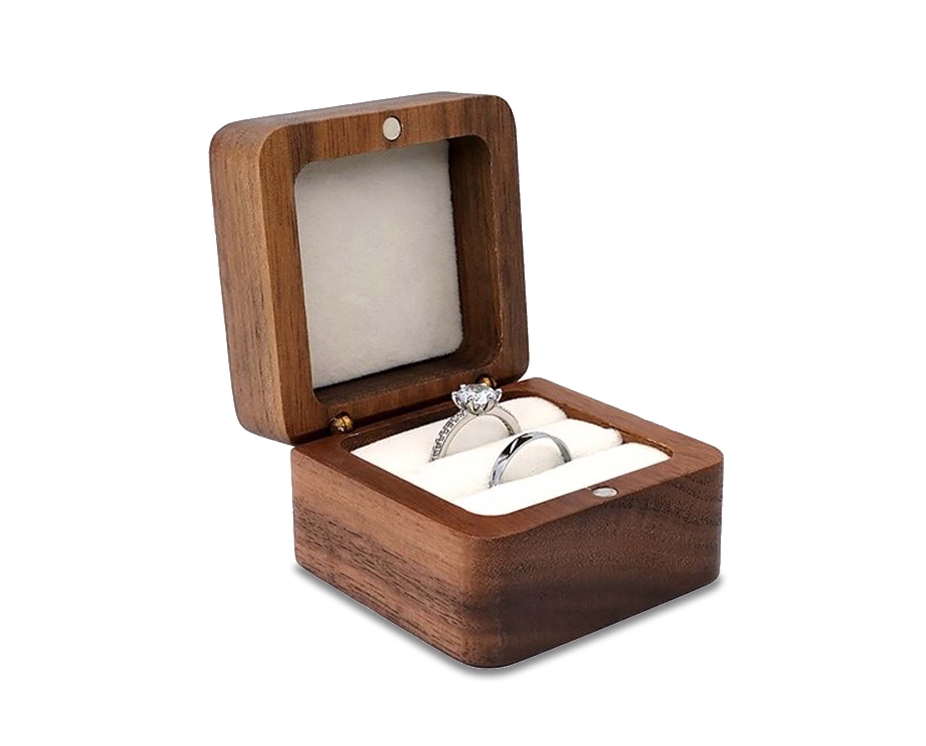 Elegant Teak Wood Jewelry Box for Rings and Accessories