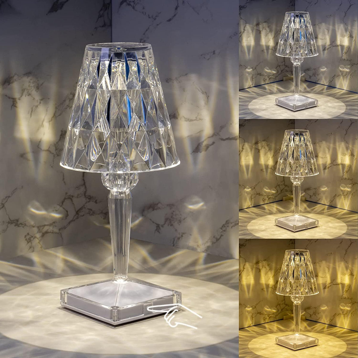 Elegant Diamond-Inspired LED Table Lamp for Modern Spaces