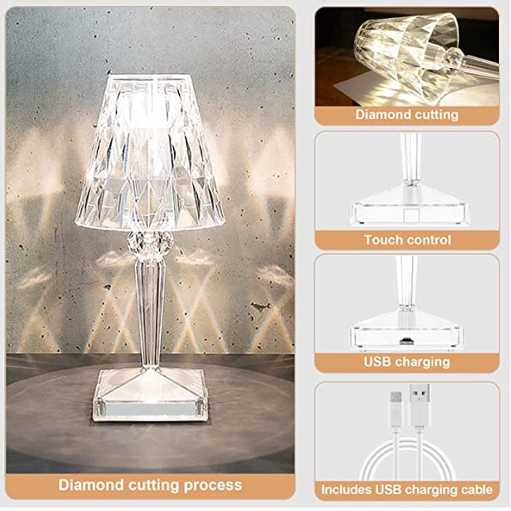 Elegant Diamond-Inspired LED Table Lamp for Modern Spaces