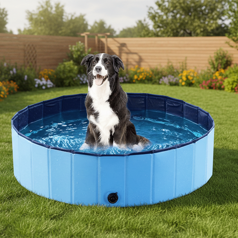 AquaBuddy Foldable Dog Splash Pool for Summer Fun