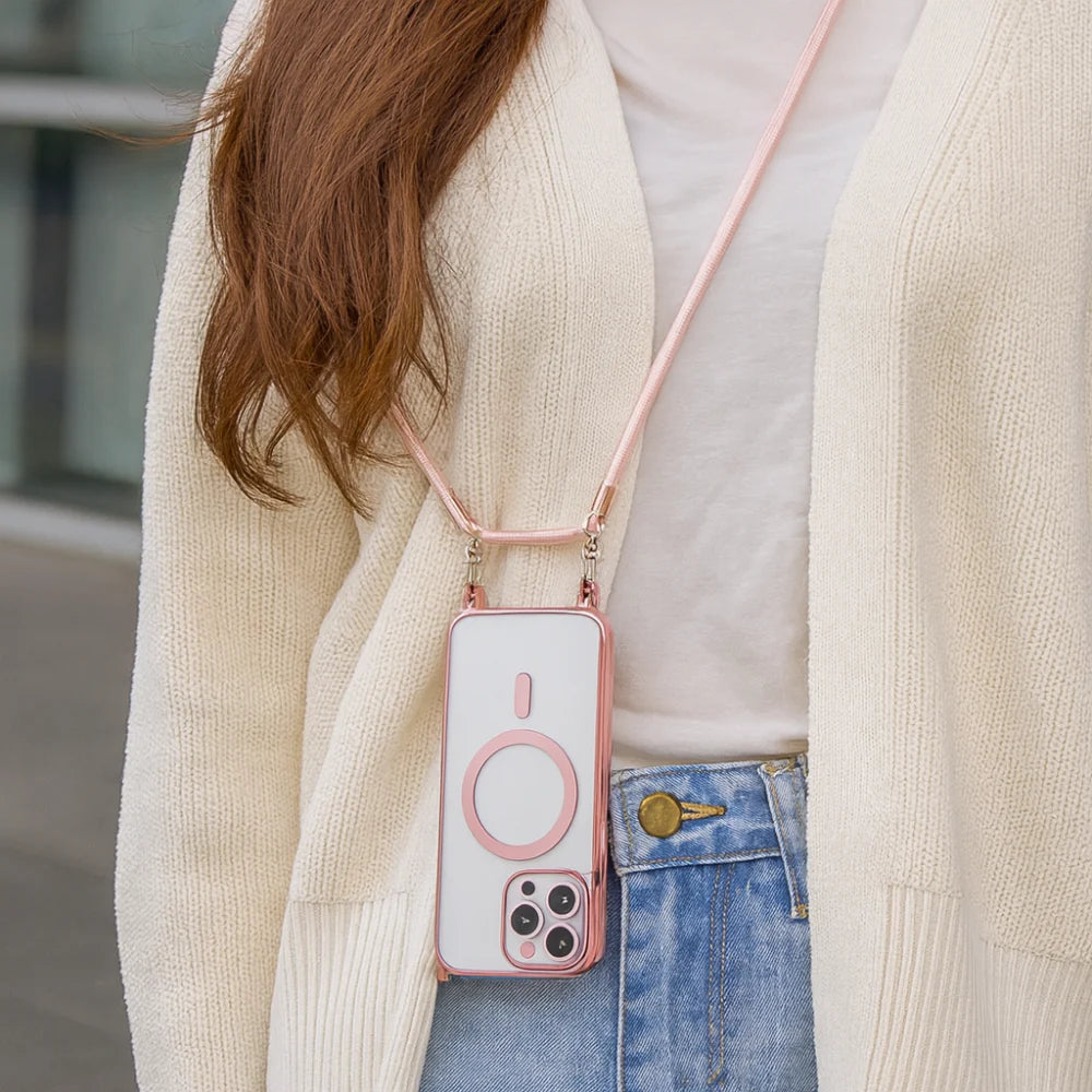 Chic Crossbody Phone Holder with MagSafe Compatibility