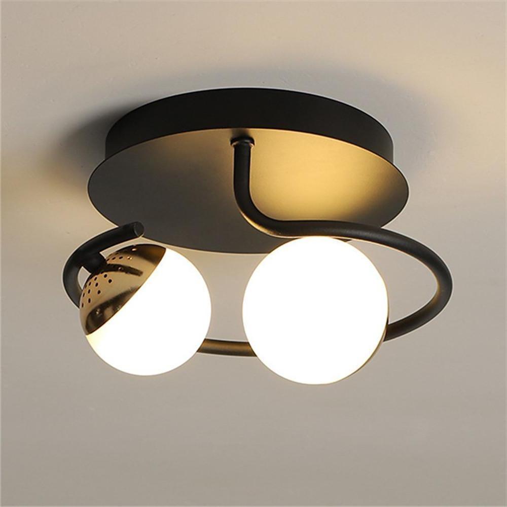 2-Light LED Nordic Cluster Design Flush Mount Ceiling Light with Globes