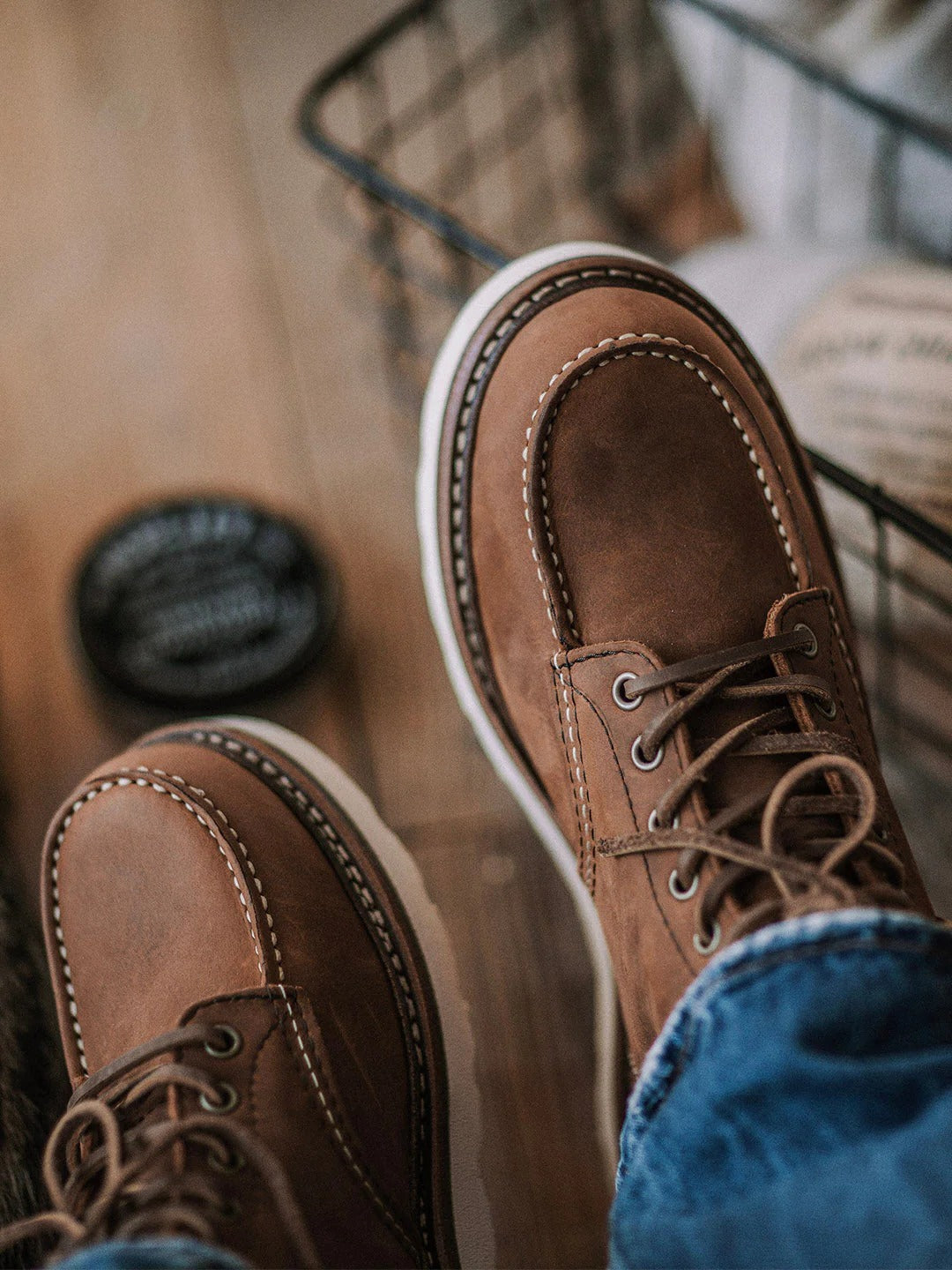 Durable Full Grain Leather Classic Work Boots for Men