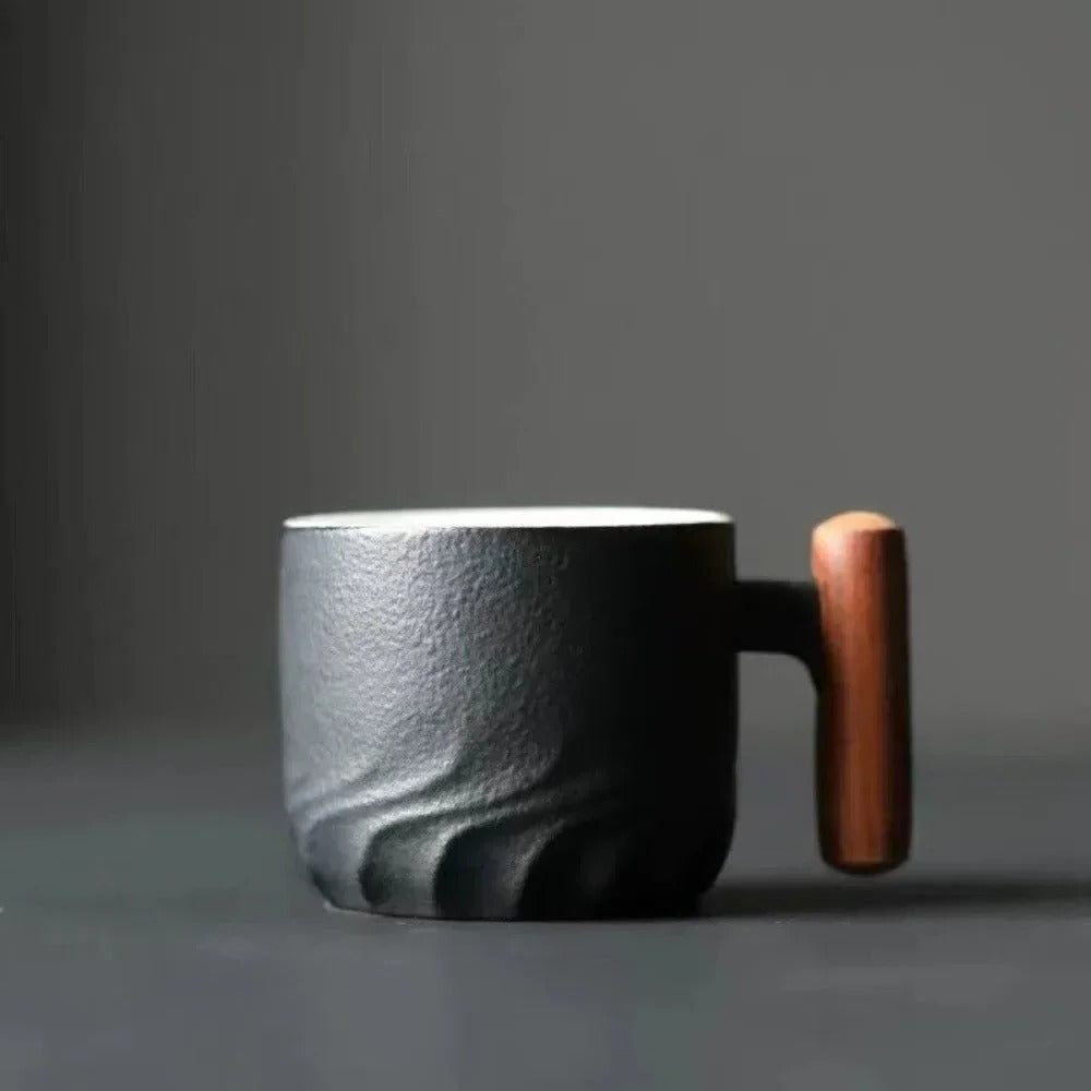 Espresso Cups with Wooden Handle - Vintage Style