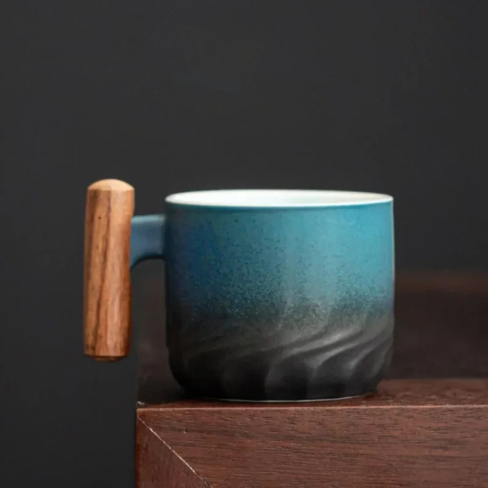 Espresso Cups with Wooden Handle - Vintage Style