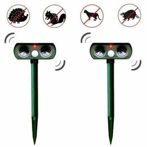 Solar-Powered Motion-Activated Animal Repeller for Gardens