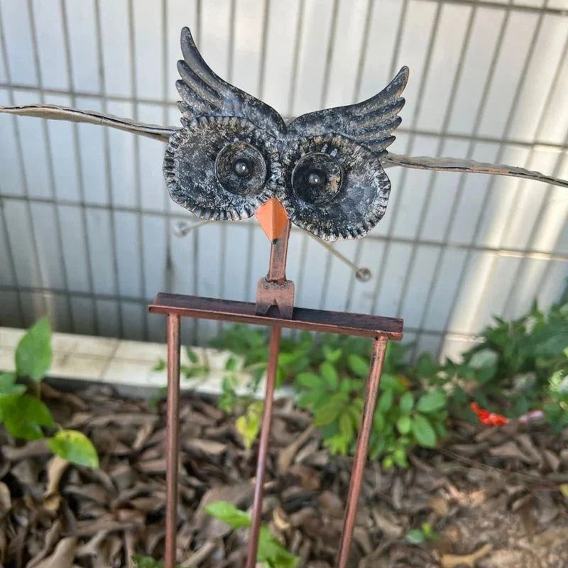 Dynamic Feathered Windmill Garden Sculpture