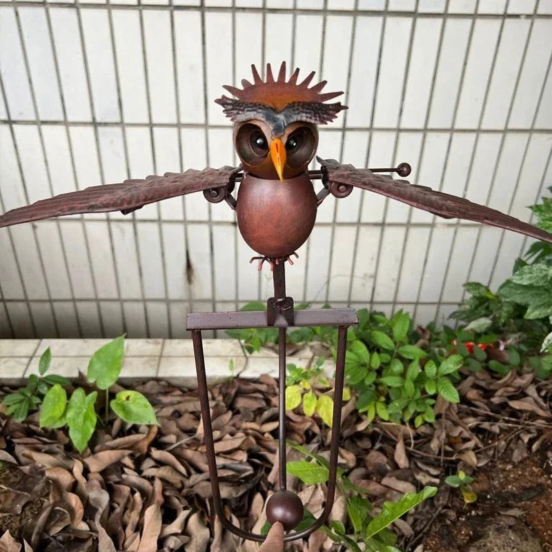 Dynamic Feathered Windmill Garden Sculpture