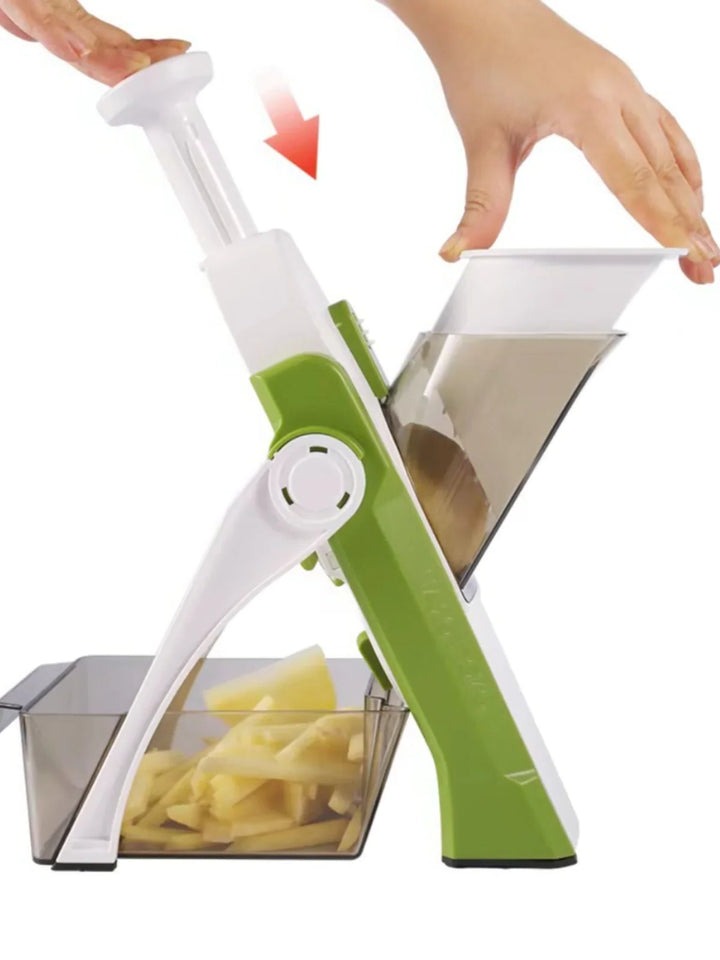 Multi-Functional Vegetable Cutter with Storage Tray