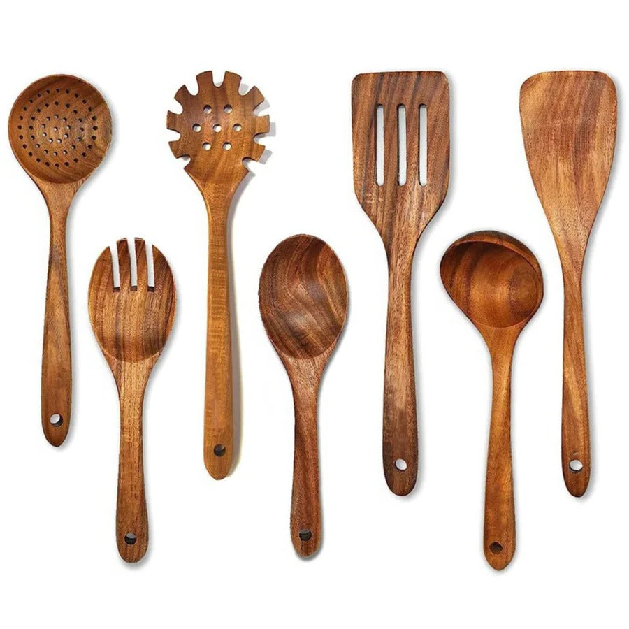 Sustainable Teak Wood Cooking Utensil Collection