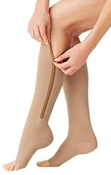 Effortless Comfort Zipper Compression Socks, 20-30 mmHg Support