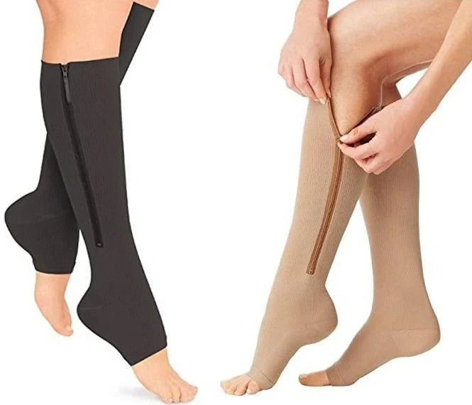 Effortless Comfort Zipper Compression Socks, 20-30 mmHg Support
