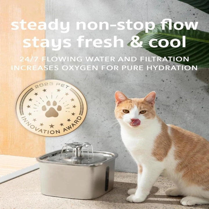 Smart Stainless Steel Pet Water Dispenser for Cats & Dogs