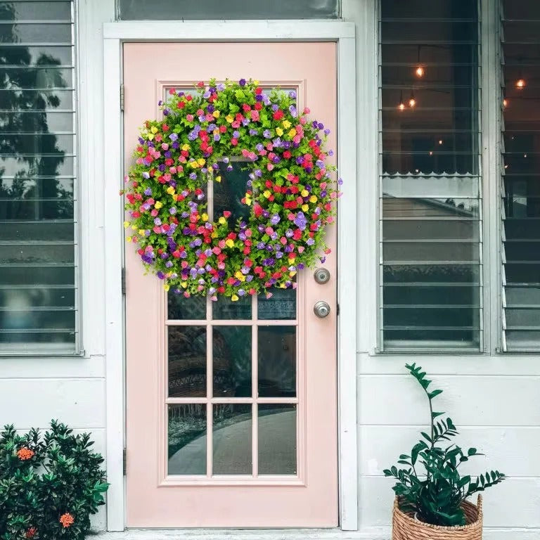 Charming Seasonal Floral Wreath for Home Decor