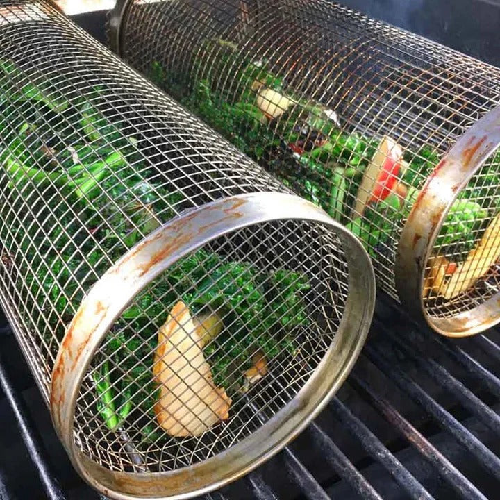 360° Rotating Grill Basket for Effortless Cooking