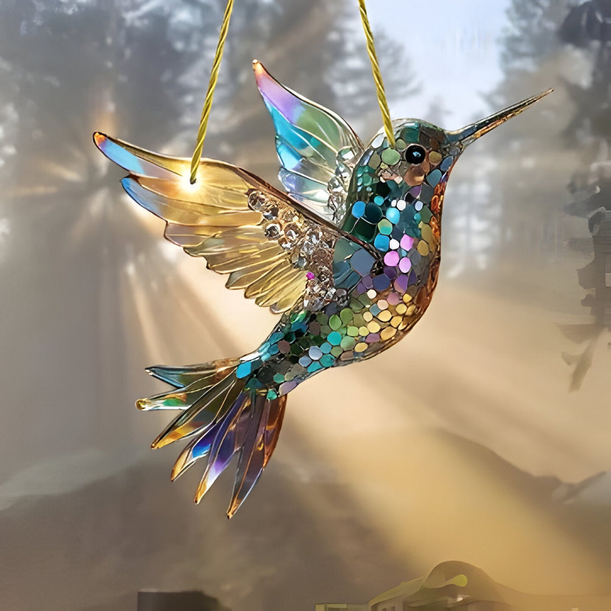 Vibrant Hummingbird Acrylic Window Art for Natural Elegance