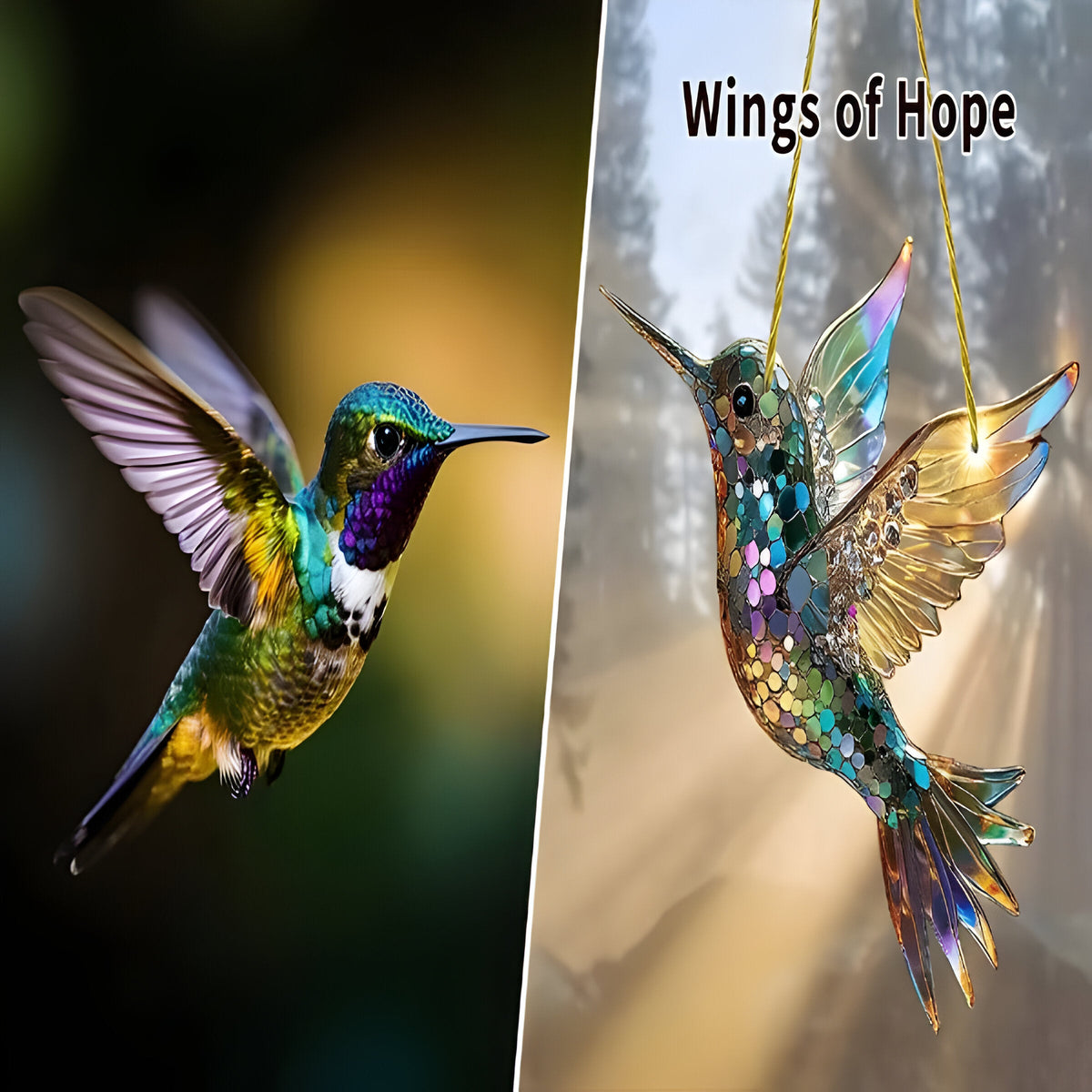 Vibrant Hummingbird Acrylic Window Art for Natural Elegance
