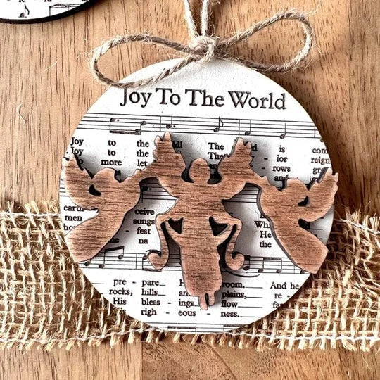 Collection of Ornaments Featuring Nativity Music Sheets