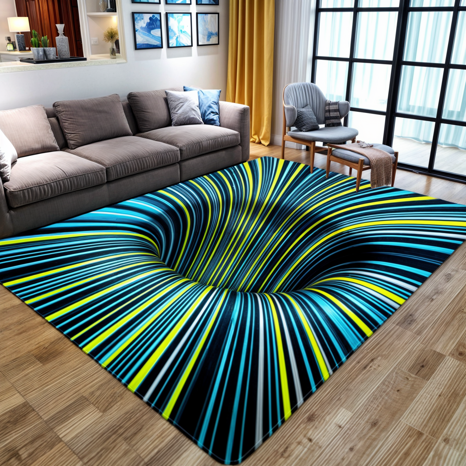 Dynamic 3D Illusion Floor Mat | Artistic Entryway Decor
