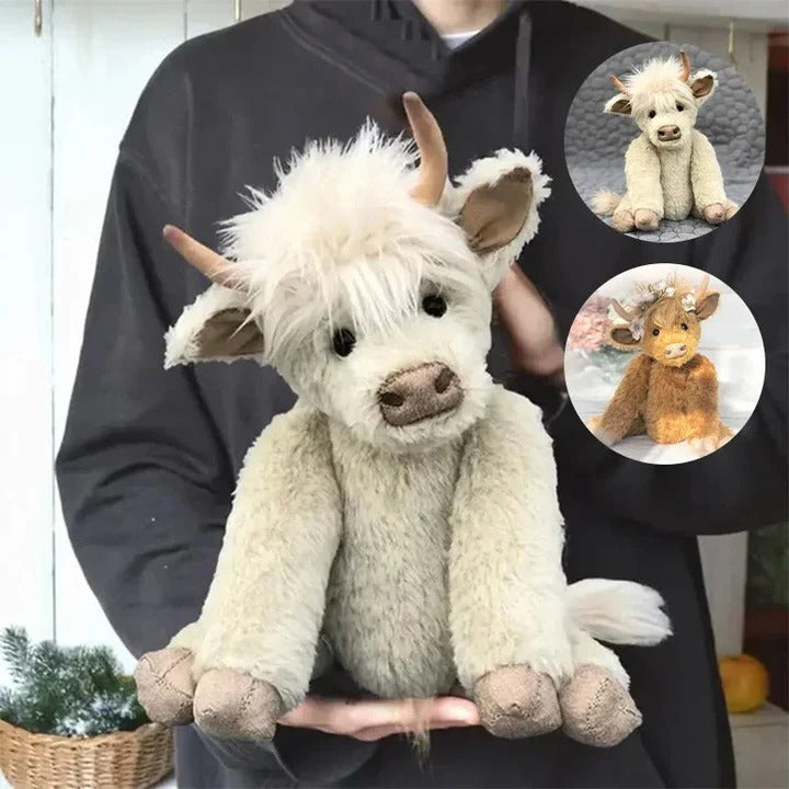 Charming Floral Highland Cow Plush Toy