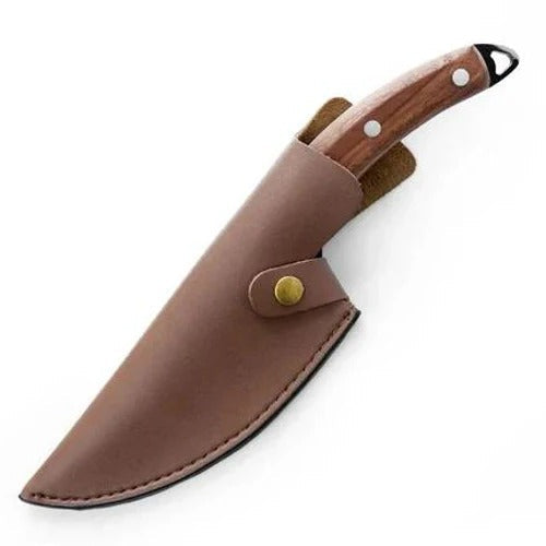 Handcrafted Kitchen Chef Knife with Ergonomic Wooden Grip
