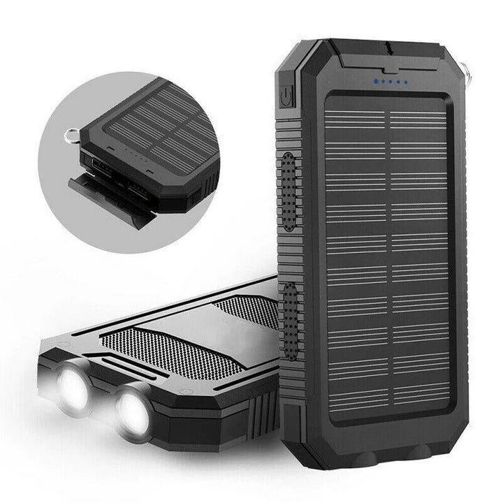 Compact Solar Charging Power Bank with Dual USB Ports