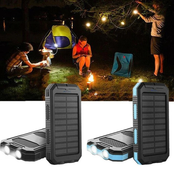 Compact Solar Charging Power Bank with Dual USB Ports