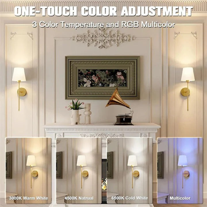 Cordless Wall Light Set with Adjustable Features - 2 Pack